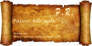 Palcsi Rómeó névjegykártya